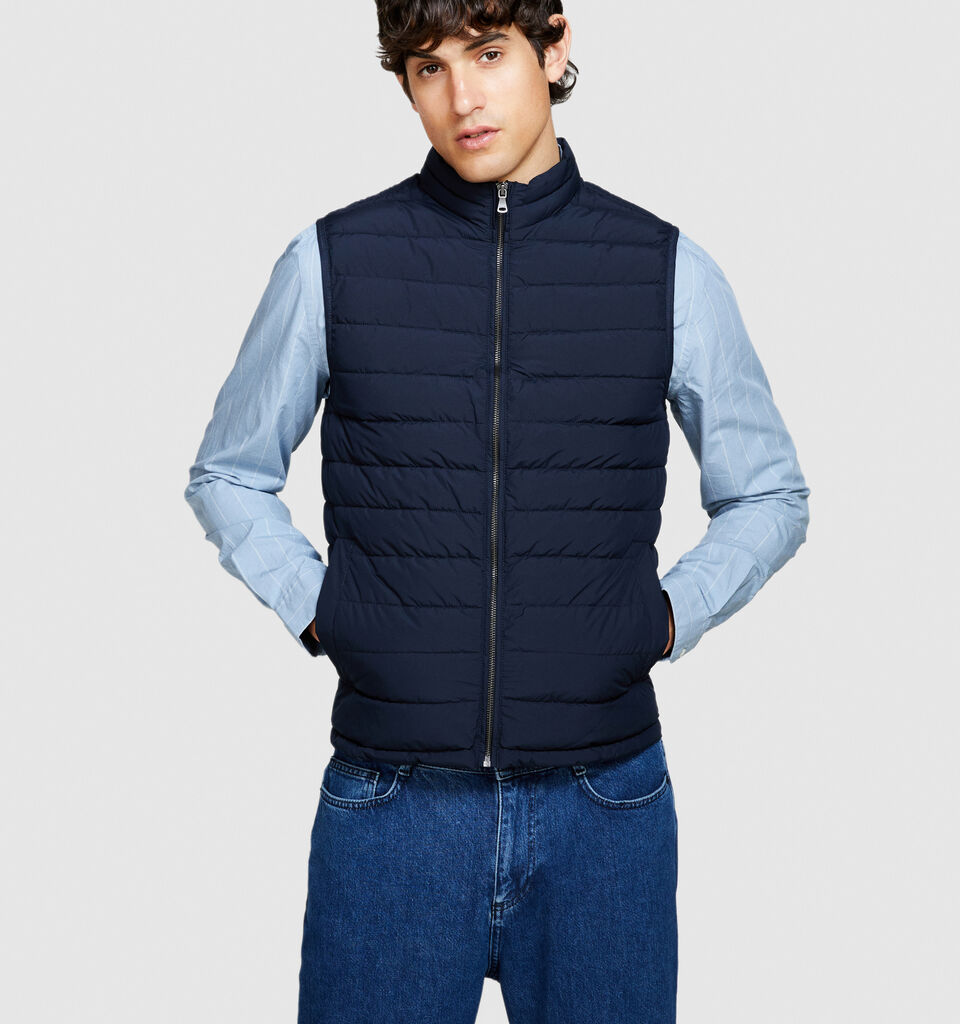 Padded vest - men's puffer jackets and coats - Dark Blue | Sisley image number 4